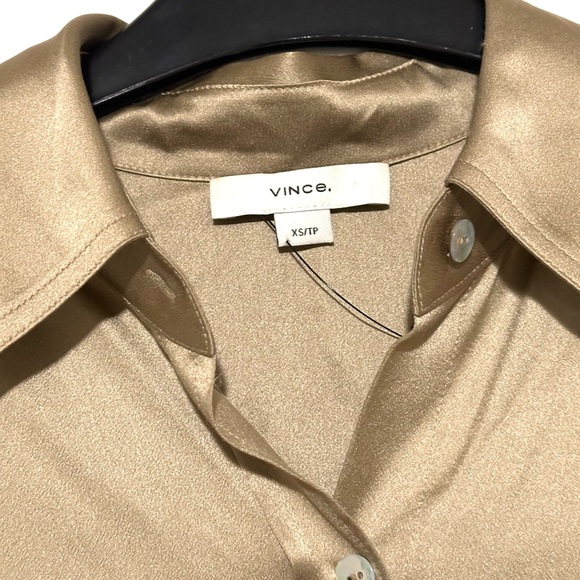 Vince Chest Pocket 100% Silk Blouse XS - Picture 5 of 6